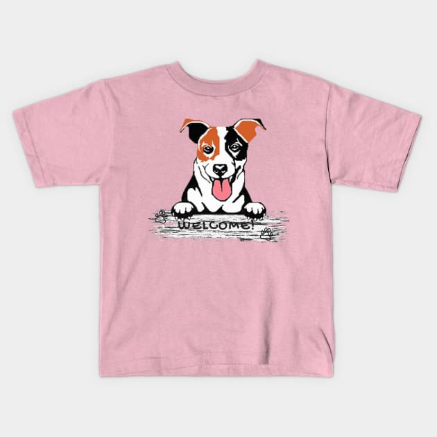 Jack Russell Welcome Kids T-Shirt by DePit DeSign